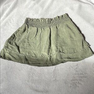 Bella Dahl Green Cascading Skirt with Smocked Waist